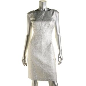 American Living Metallic Jacquard Cap-Sleeve Dress